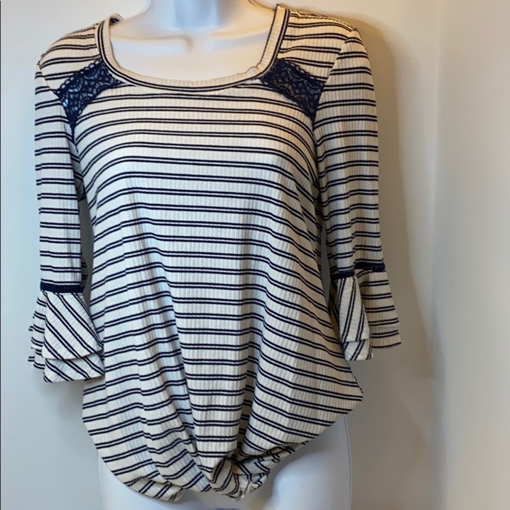 I.N. San Francisco navy stripped shirt sz M